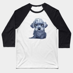 Adorable Cockapoo Puppy Dog. Illustrative style greyscale on black background Baseball T-Shirt